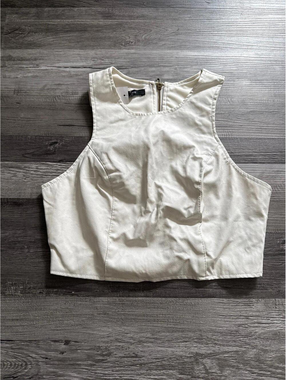Off White Pleather Top